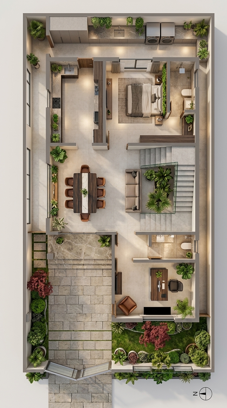 Modern 3D Floor Plan — AI render by MyHomeStyler