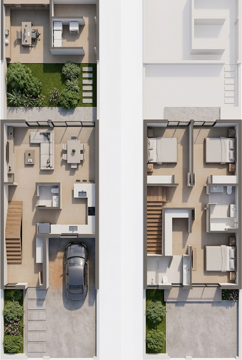 Modern 3D Floor Plan — AI render by MyHomeStyler