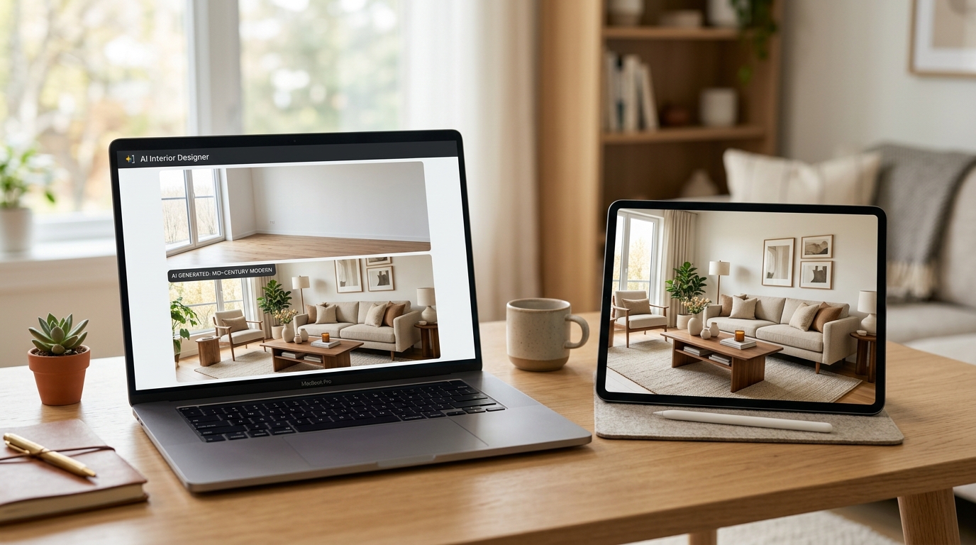 Diseño de interiores con inteligencia artificial gratis transformando un salón