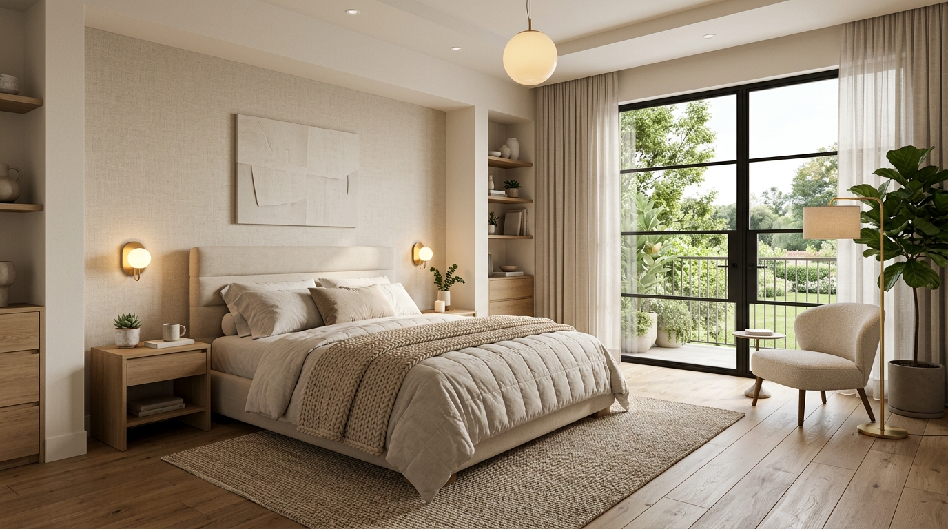 Dormitorio diseñado con una app de diseño de interiores con IA