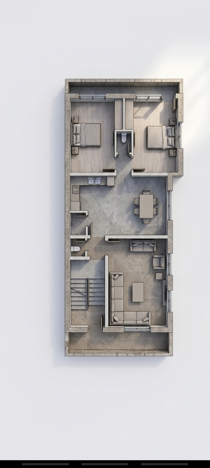 Modern 3D Floor Plan — AI render by MyHomeStyler