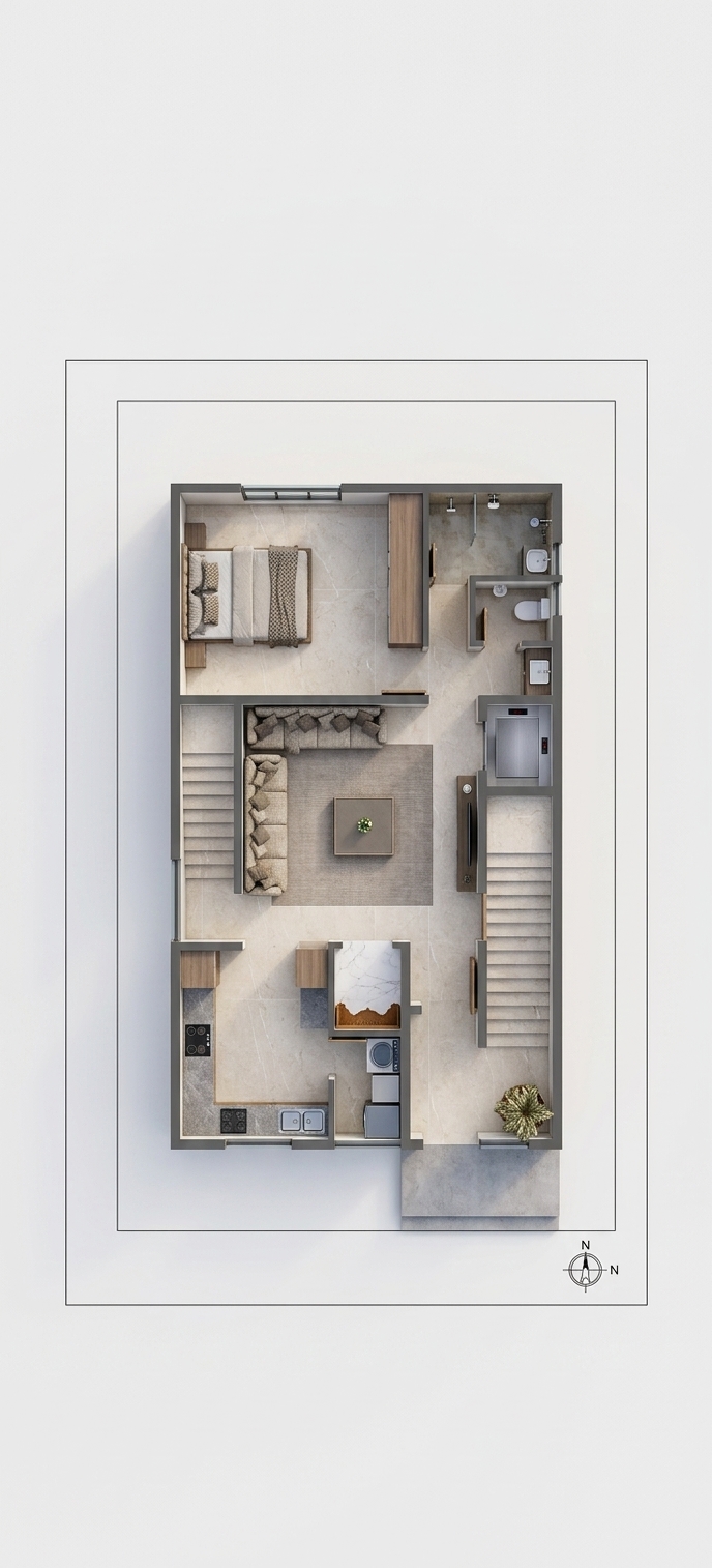 Modern 3D Floor Plan — AI render by MyHomeStyler
