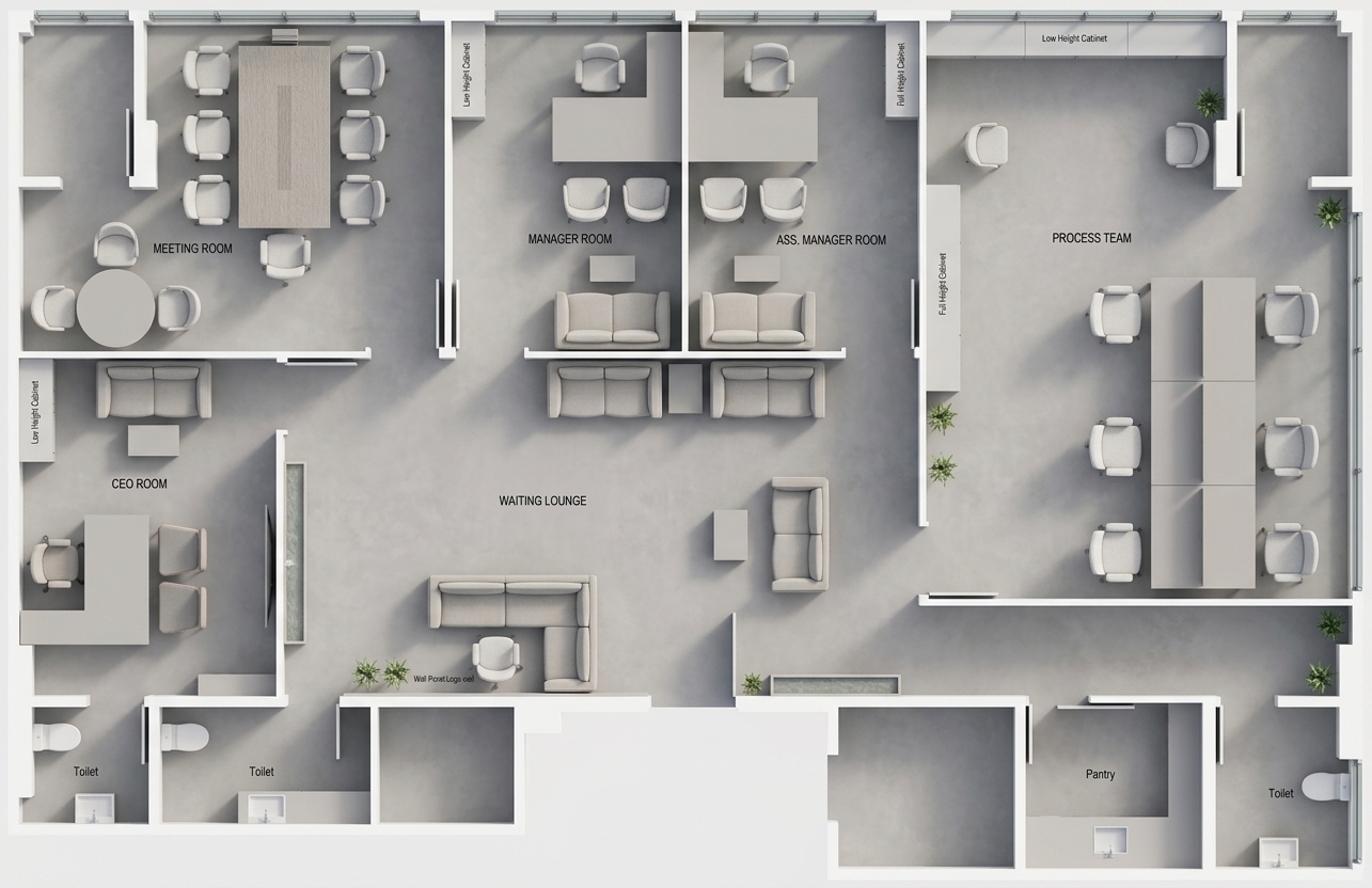 Modern 3D Floor Plan — AI render by MyHomeStyler