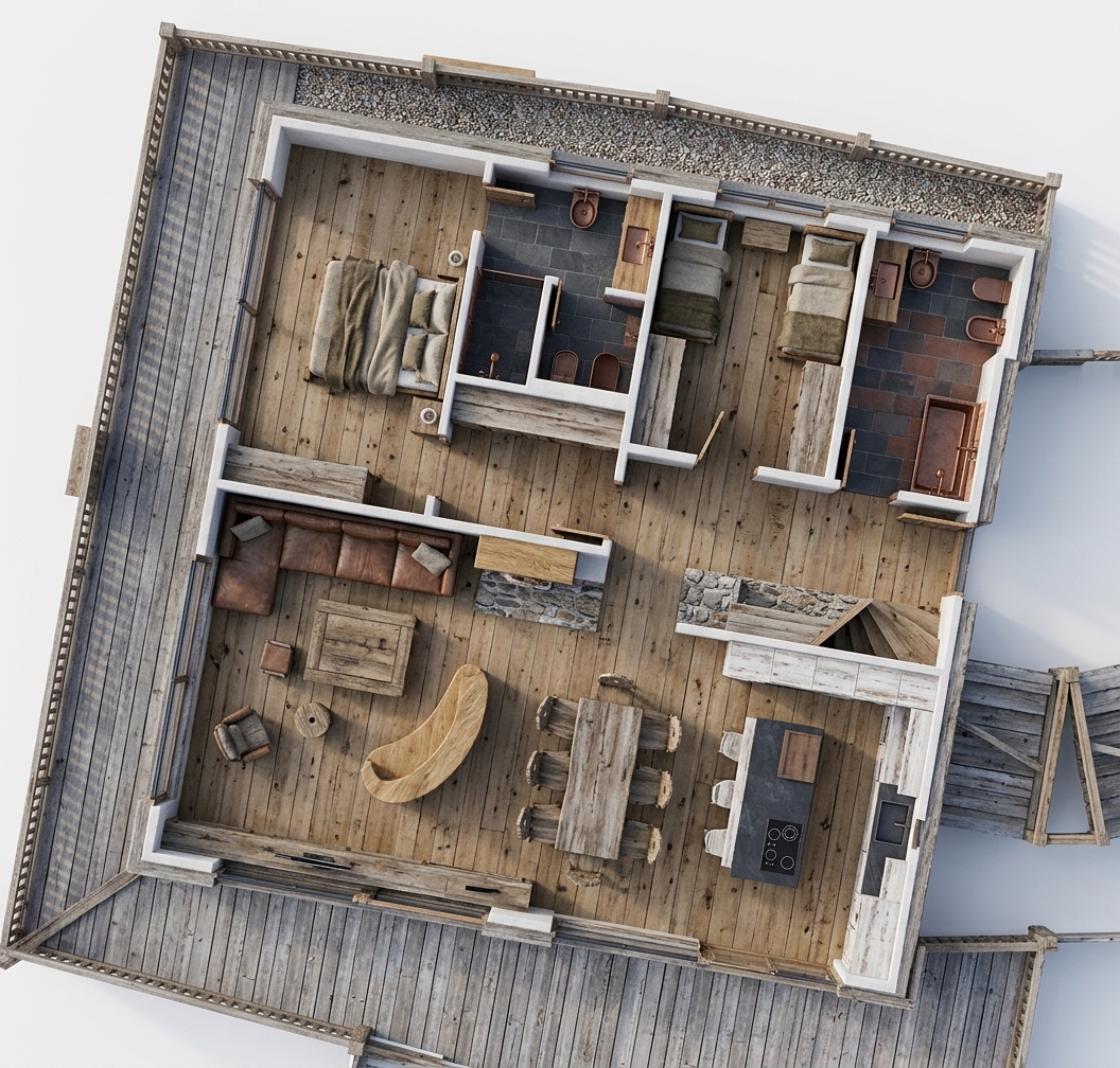 Modern 3D Floor Plan — AI render by MyHomeStyler