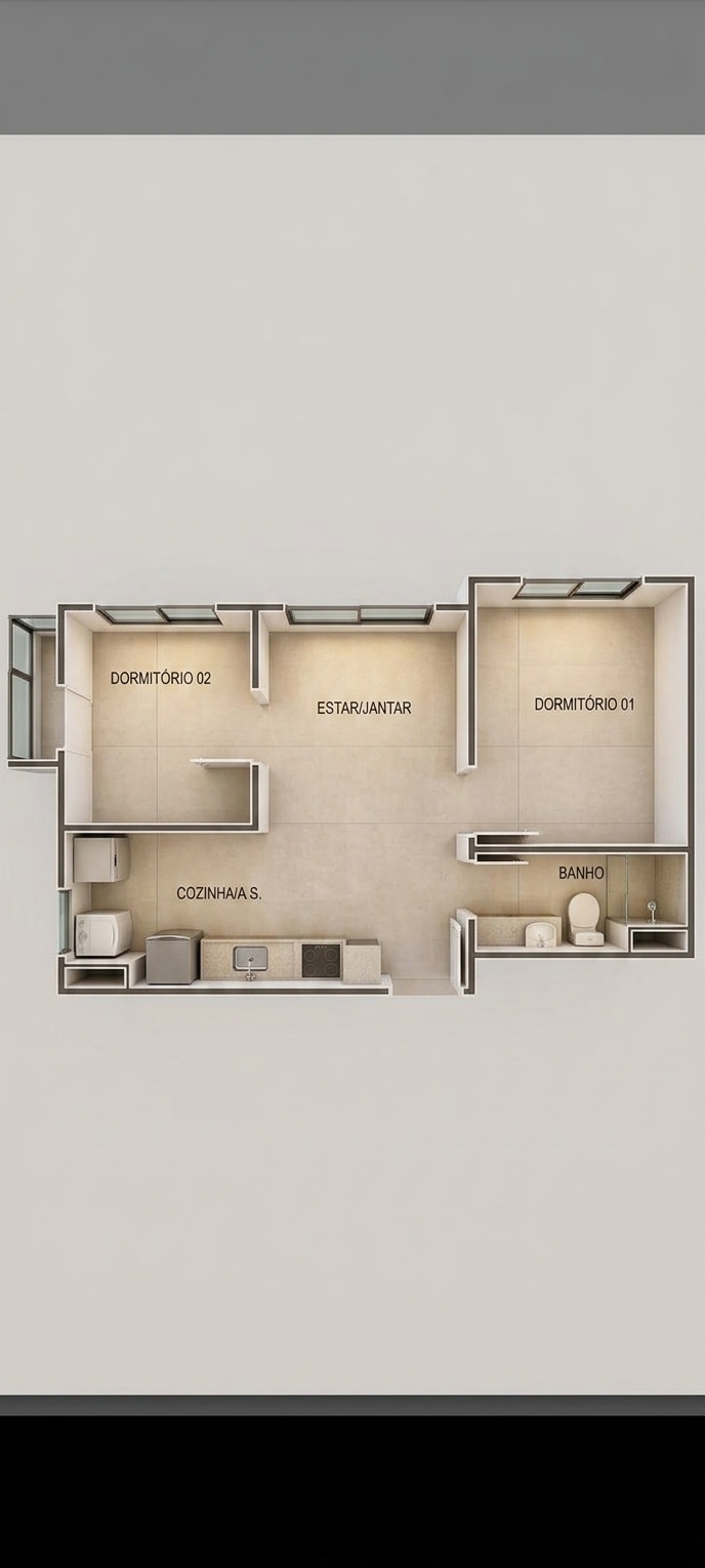 Modern 3D Floor Plan — AI render by MyHomeStyler