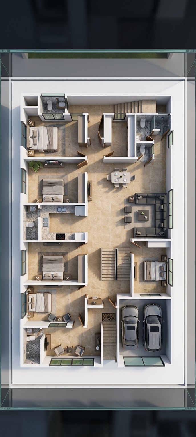 Modern 3D Floor Plan — AI render by MyHomeStyler