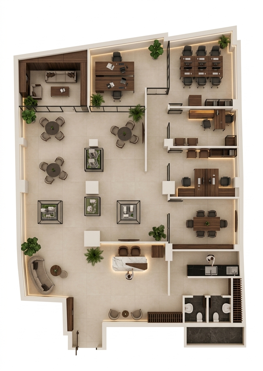 Modern 3D Floor Plan — AI render by MyHomeStyler