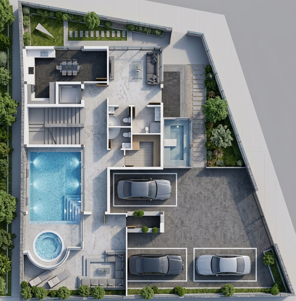 Modern 3D Floor Plan — AI render by MyHomeStyler