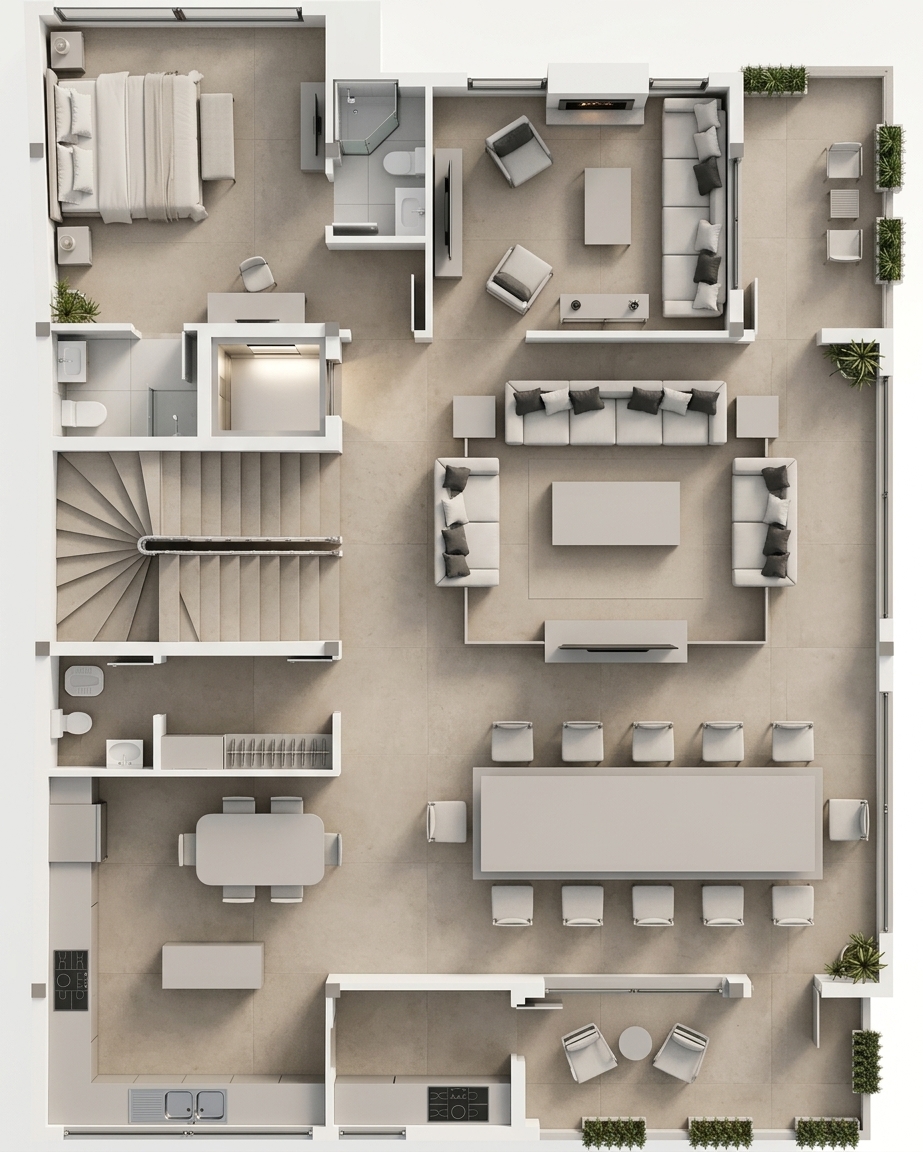 Modern 3D Floor Plan — AI render by MyHomeStyler