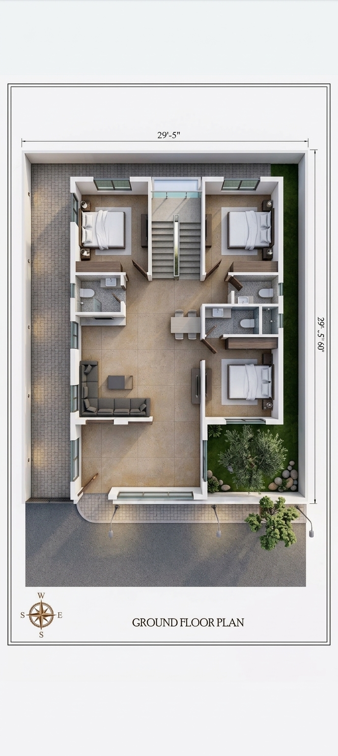 Modern 3D Floor Plan — AI render by MyHomeStyler
