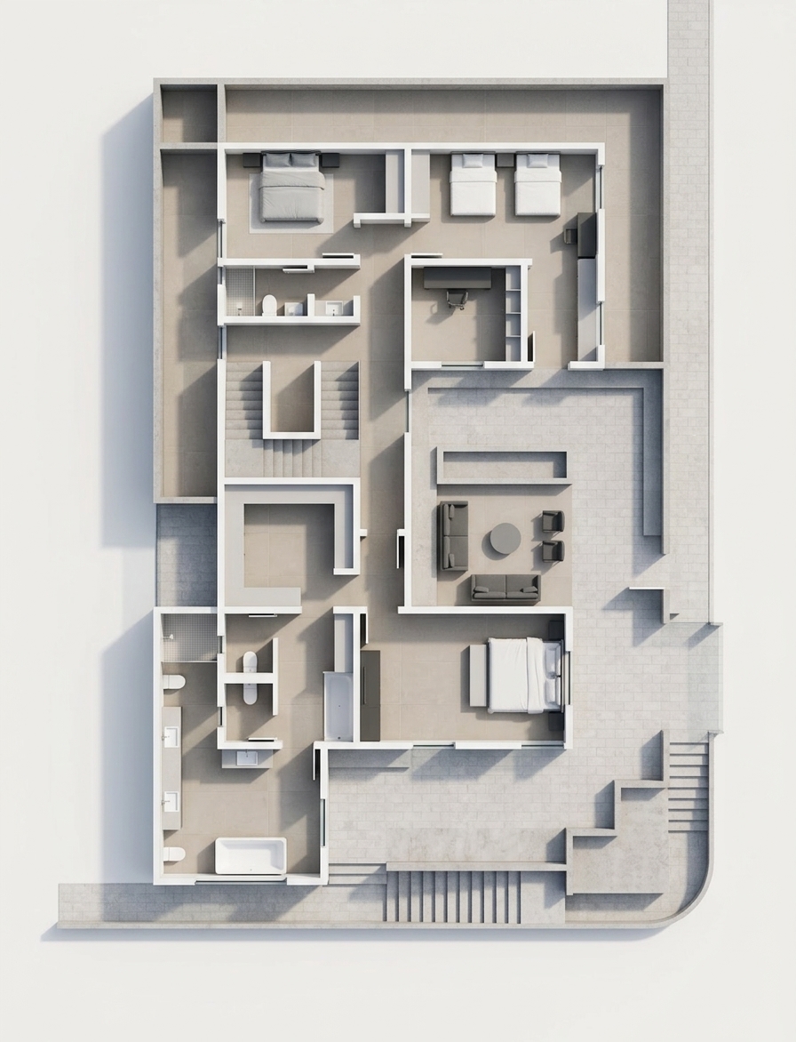 Modern 3D Floor Plan — AI render by MyHomeStyler
