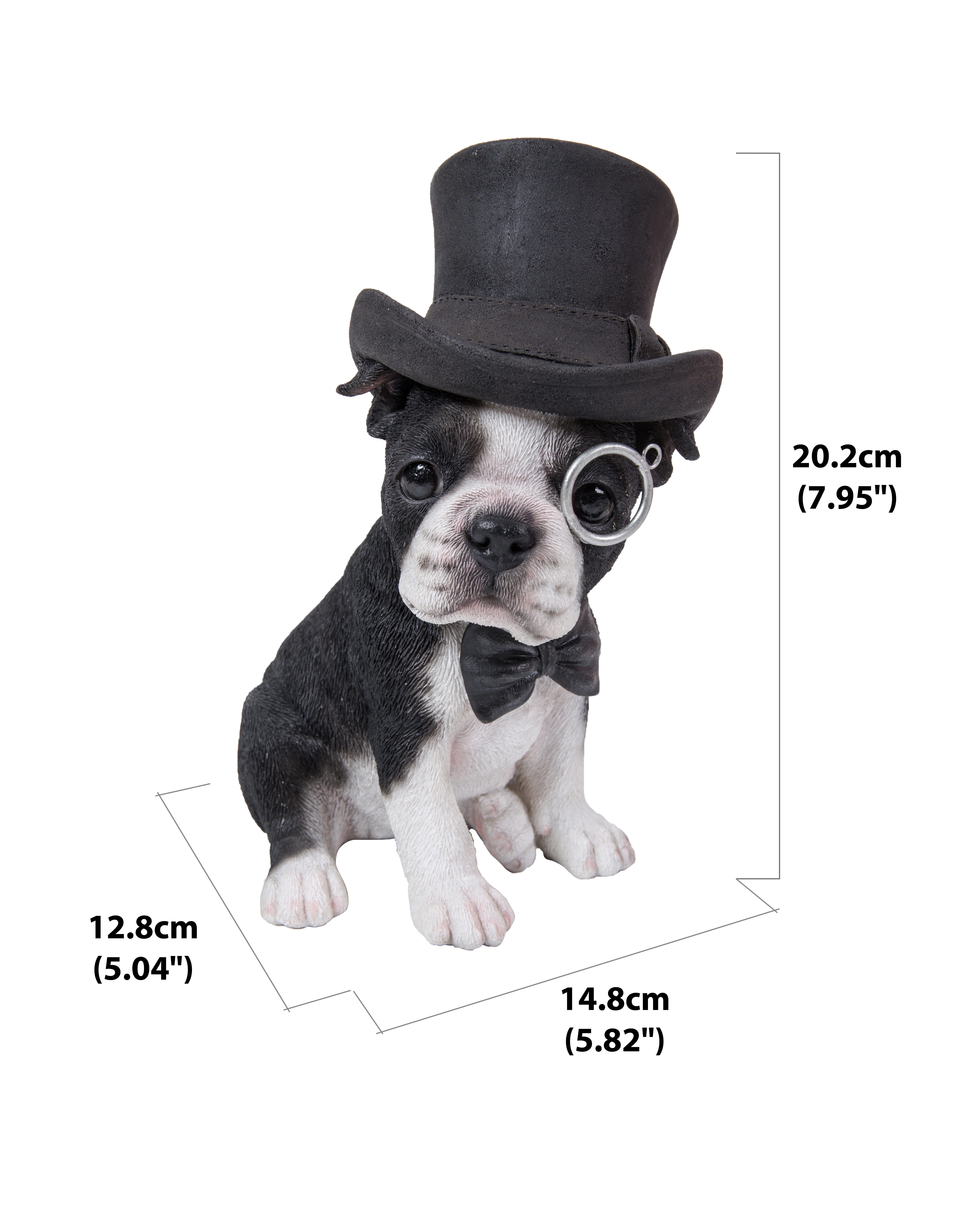 Dressed Up Boston Terrier Dog Garden Statue Yard Lawn Decor Home Ornament detailed image 3