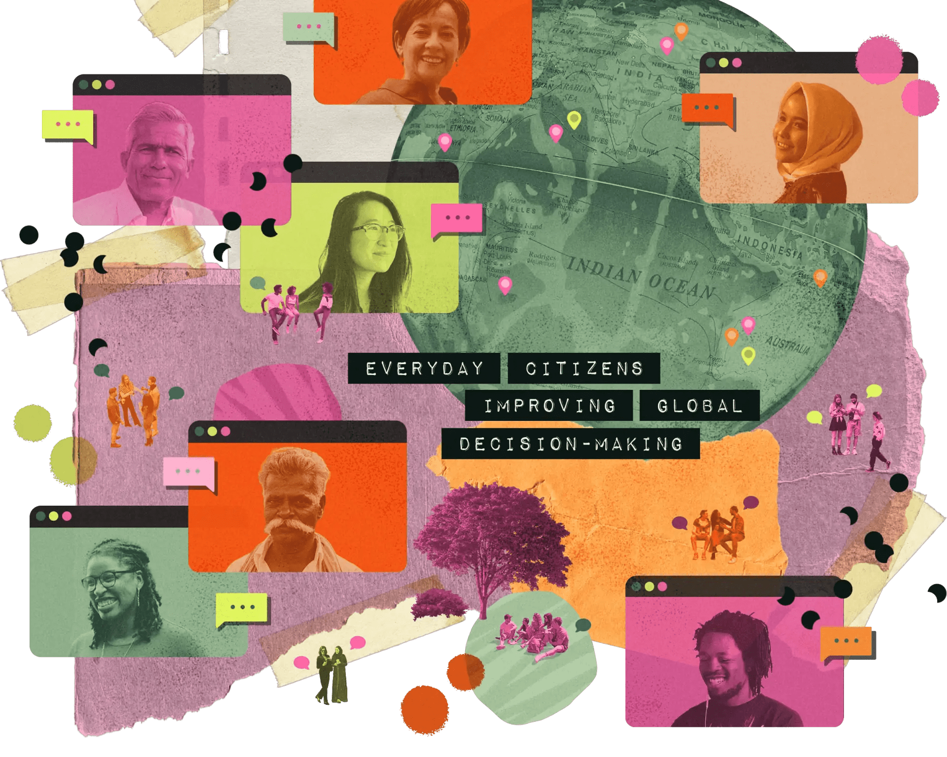 Global Citizens' Assembly participants engaging in democratic climate action