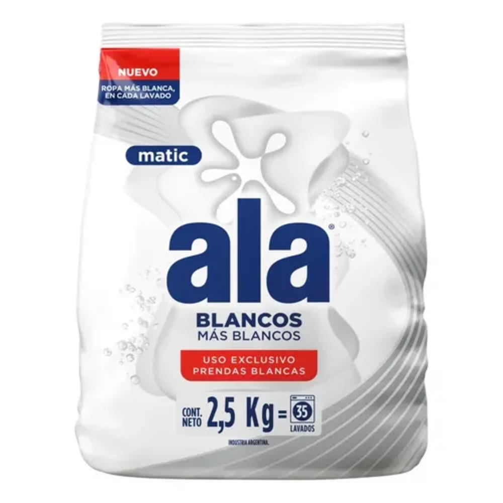 Jabon en Polvo Ala para Ropa Blanca x3kg
