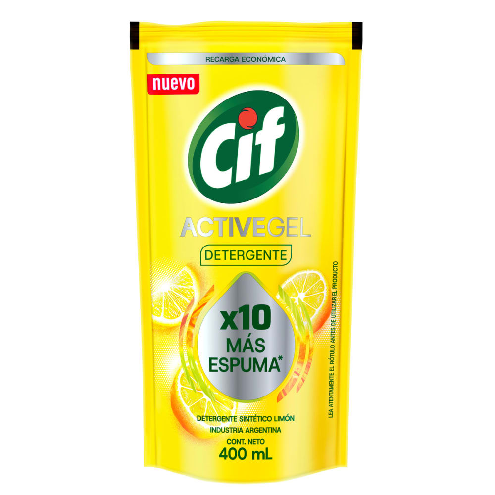 Repuesto Detergente Cif Active Gel x10 x800ml