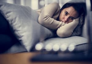 Depressed woman with Insomnia