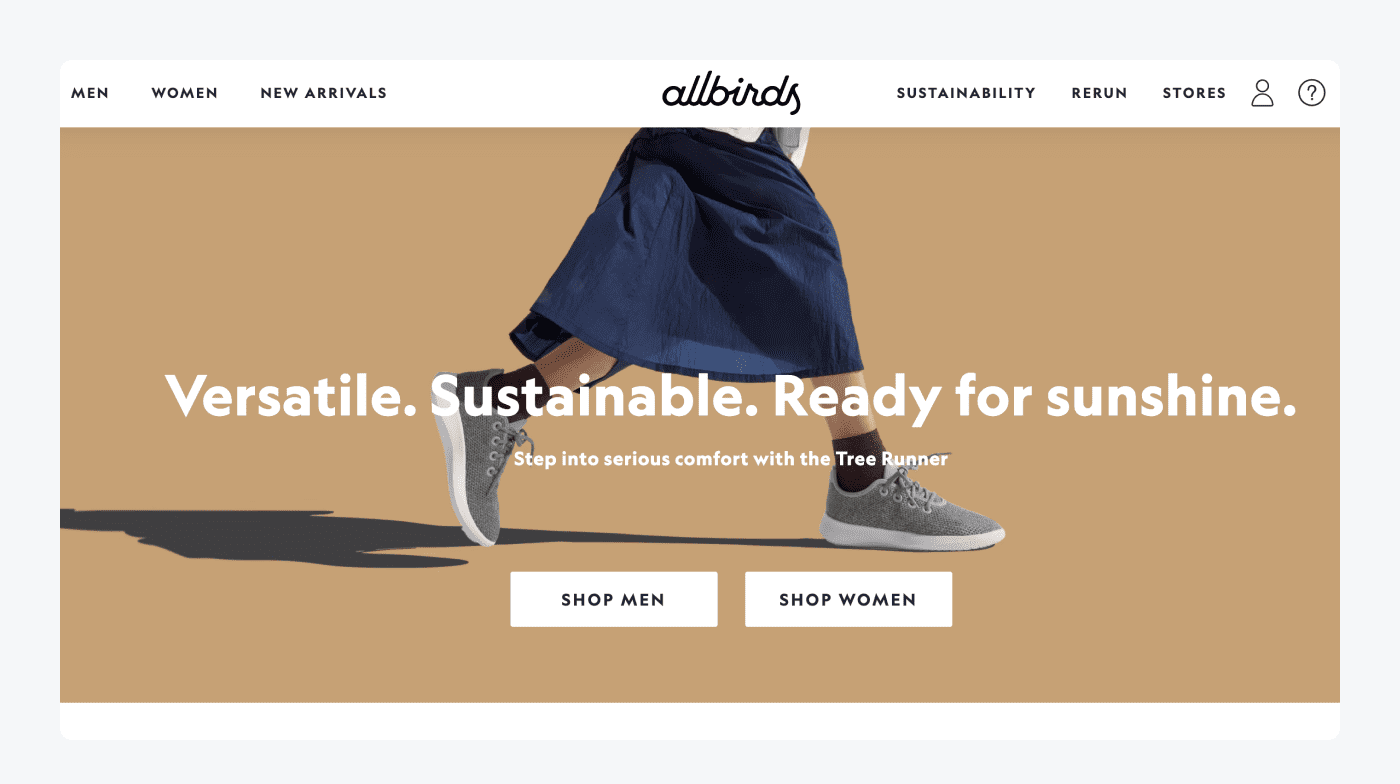 Allbirds Shopify store