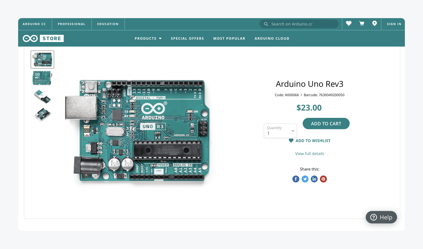 Arduino Shopify store