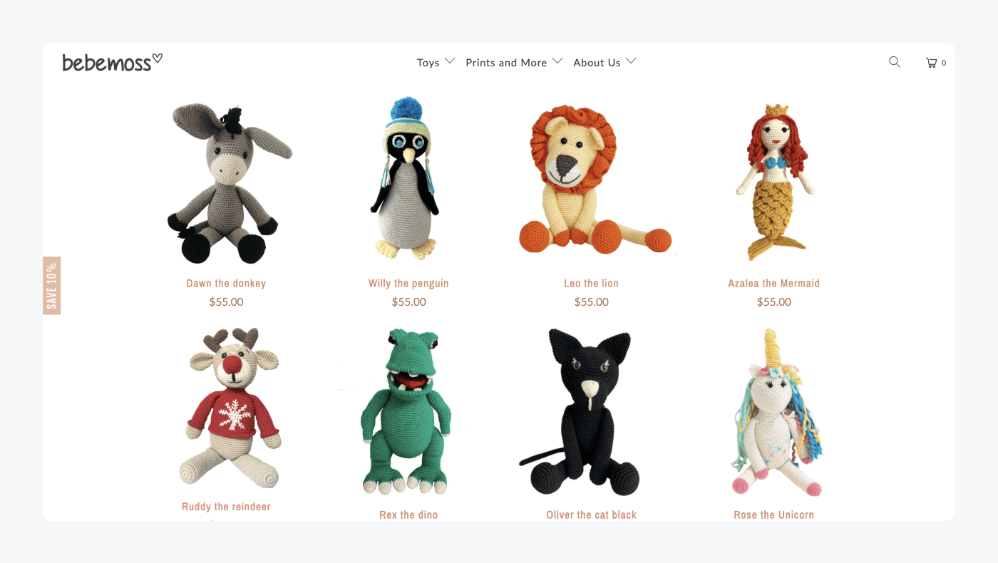 Bebemoss Shopify store