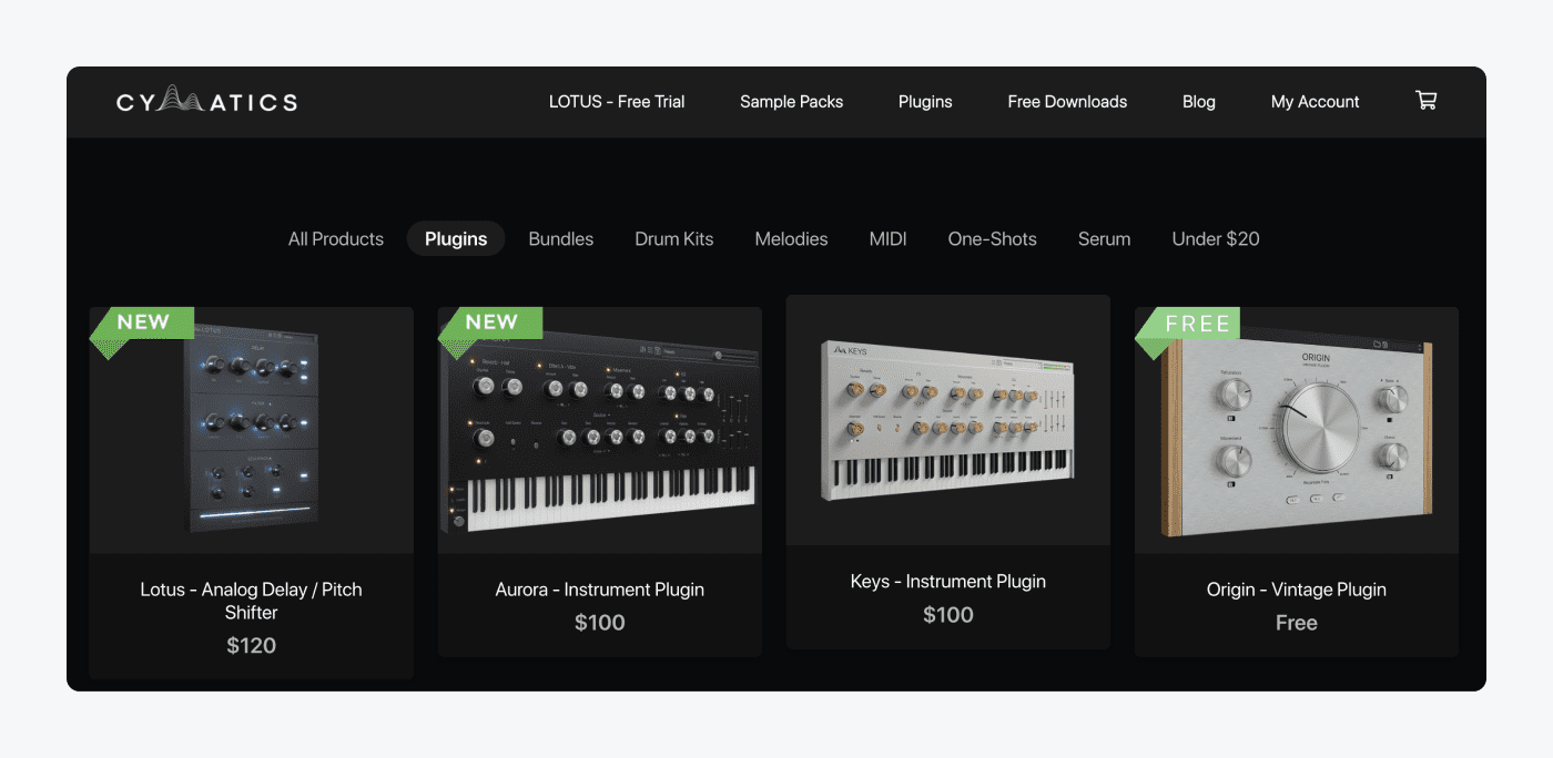 Cymatics FM Shopify store