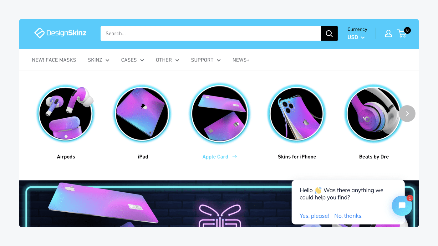 DesignSkinz Shopify store