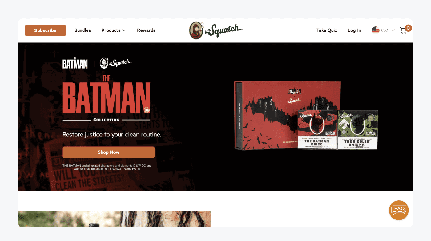Dr. Squatch Shopify store