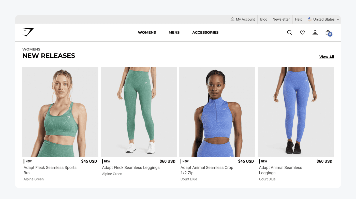 Gymshark Shopify store