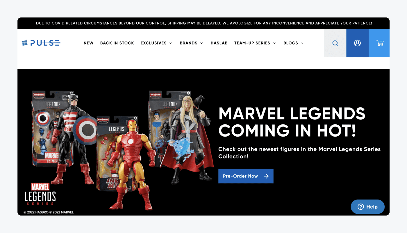 Hasbro Pulse Shopify store
