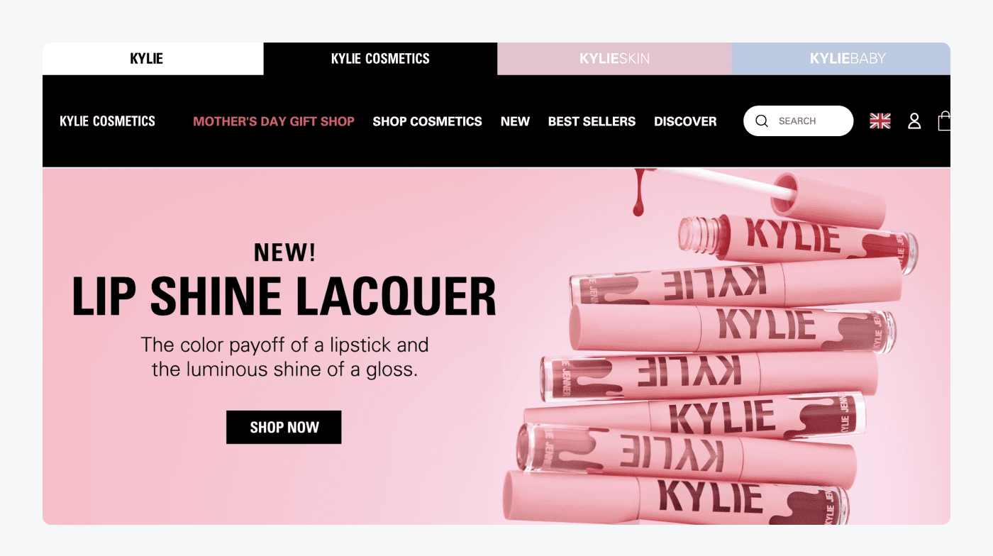 Kylie Cosmetics Shopify store