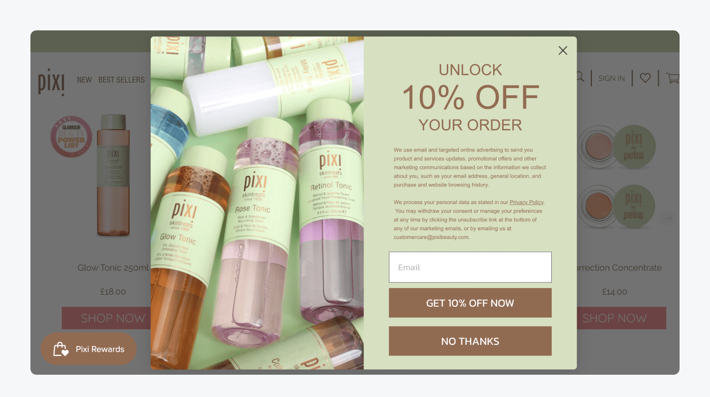 Pixi Shopify store
