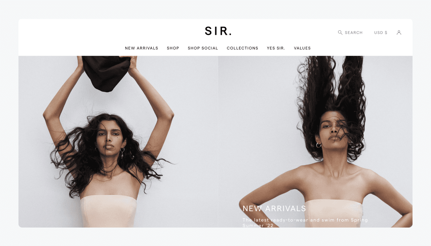 SIR. Shopify store