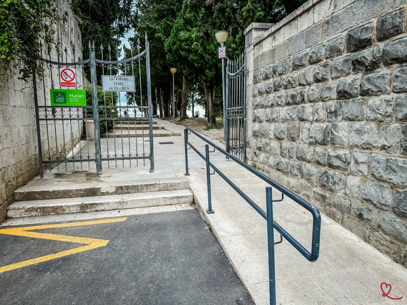 Ramp access at park entrance.