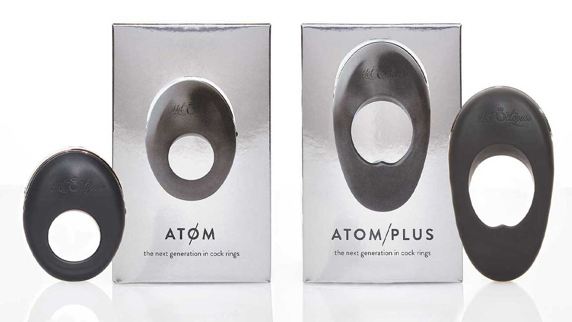 Atom and Atom Plus against their packaging boxes