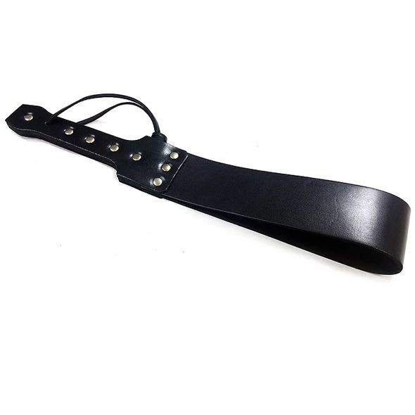 Black leather folded paddle