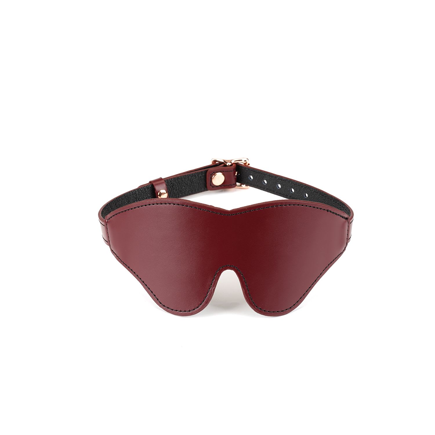 Red Wine Leather Blindfold front view