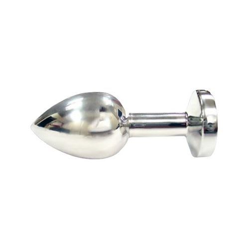 anal butt plug medium stainless steel side view