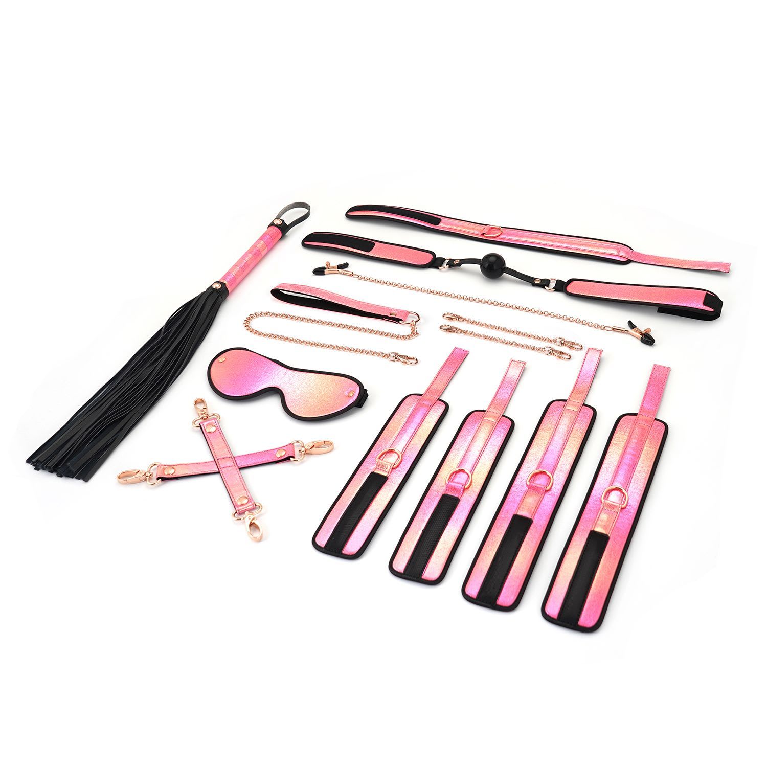 vivid sakura pink 8pcs set glossy soft bondage set