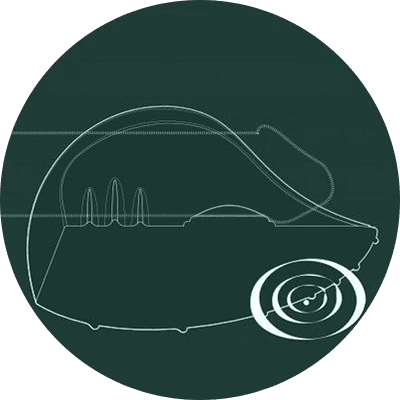 drawing showing that Pulse Duo oscillates and where the sensations can be felt 