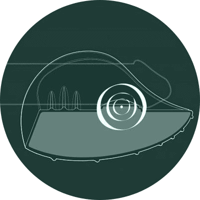 drawing showing that Pulse Duo oscillates and where the sensations can be felt 