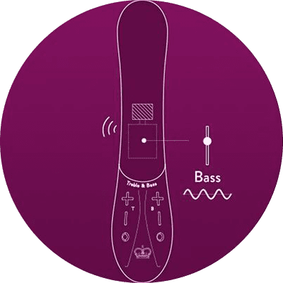 drawing showing where the bass vibrations are felt on the Kurve