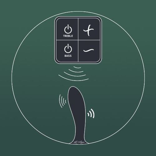 drawing showing the plex with flex remote and how it can control the toy