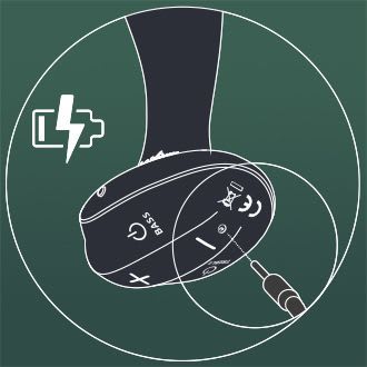 drawing showing where and how to charge the plex with flex