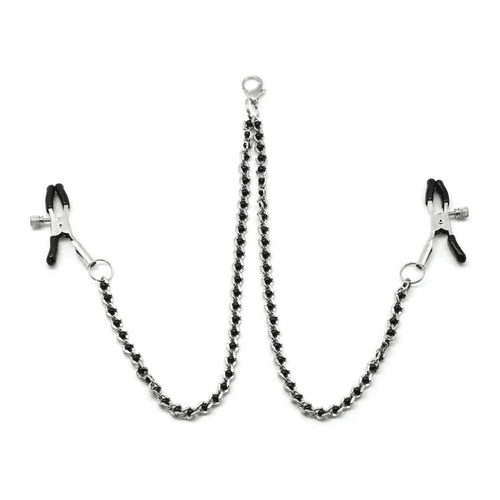 Chained Nipple clamps with black beading