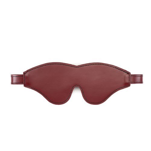 Front view of the red wine leather blindfold