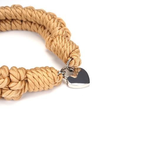 Focus on the Shibari Rope Collar Heart Lock