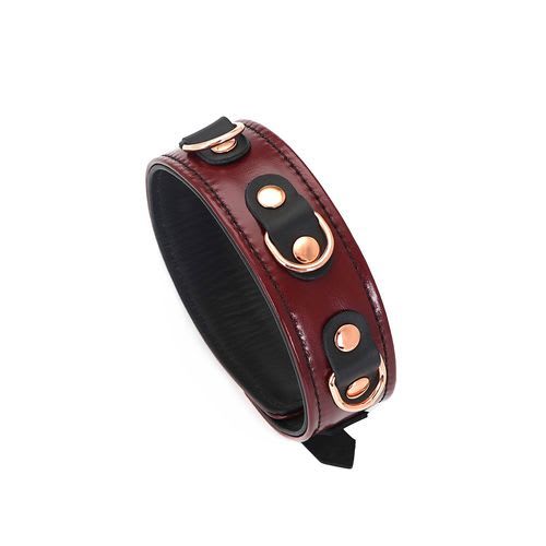 Red Wine Leather Collar