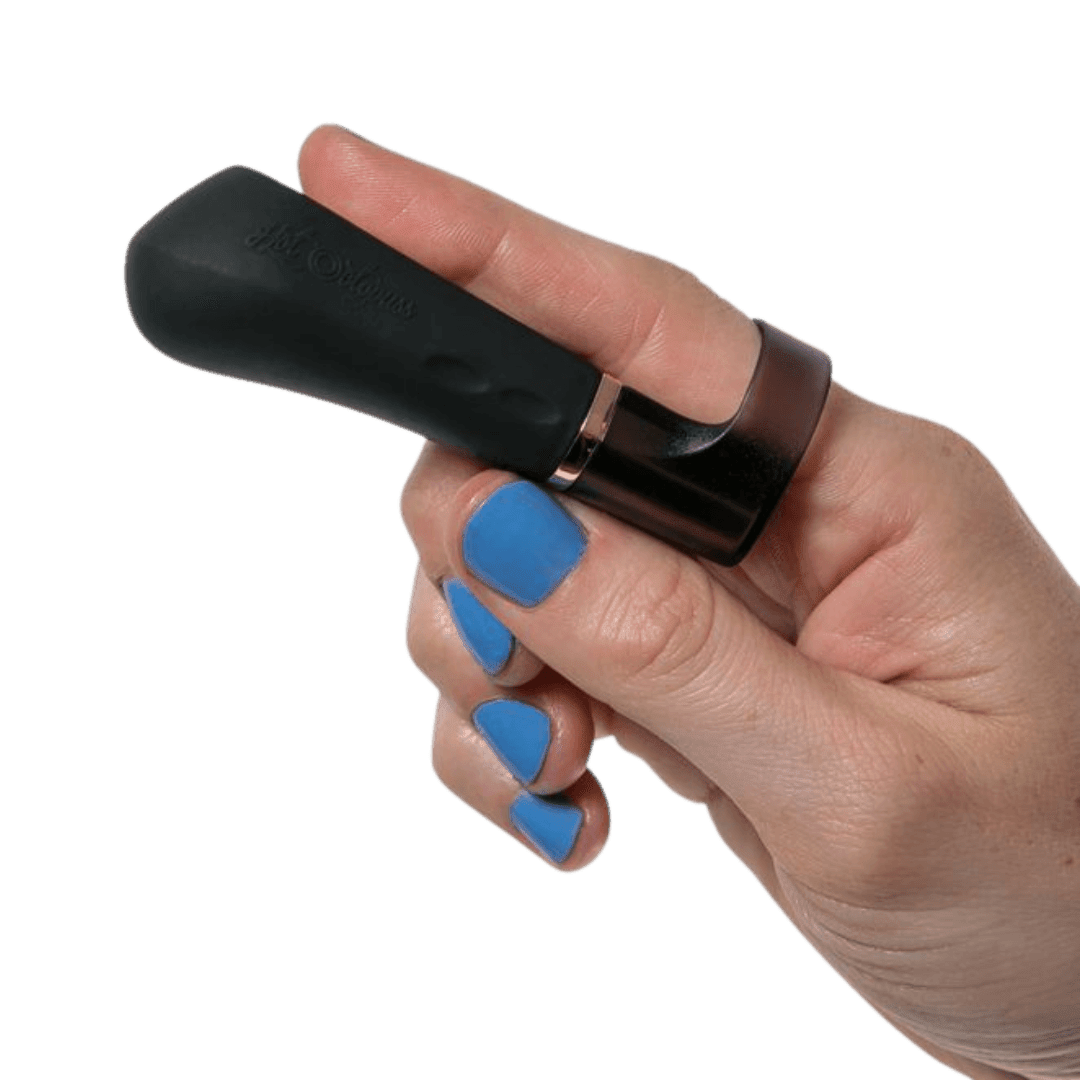 Hand holding DiGiT finger vibrator