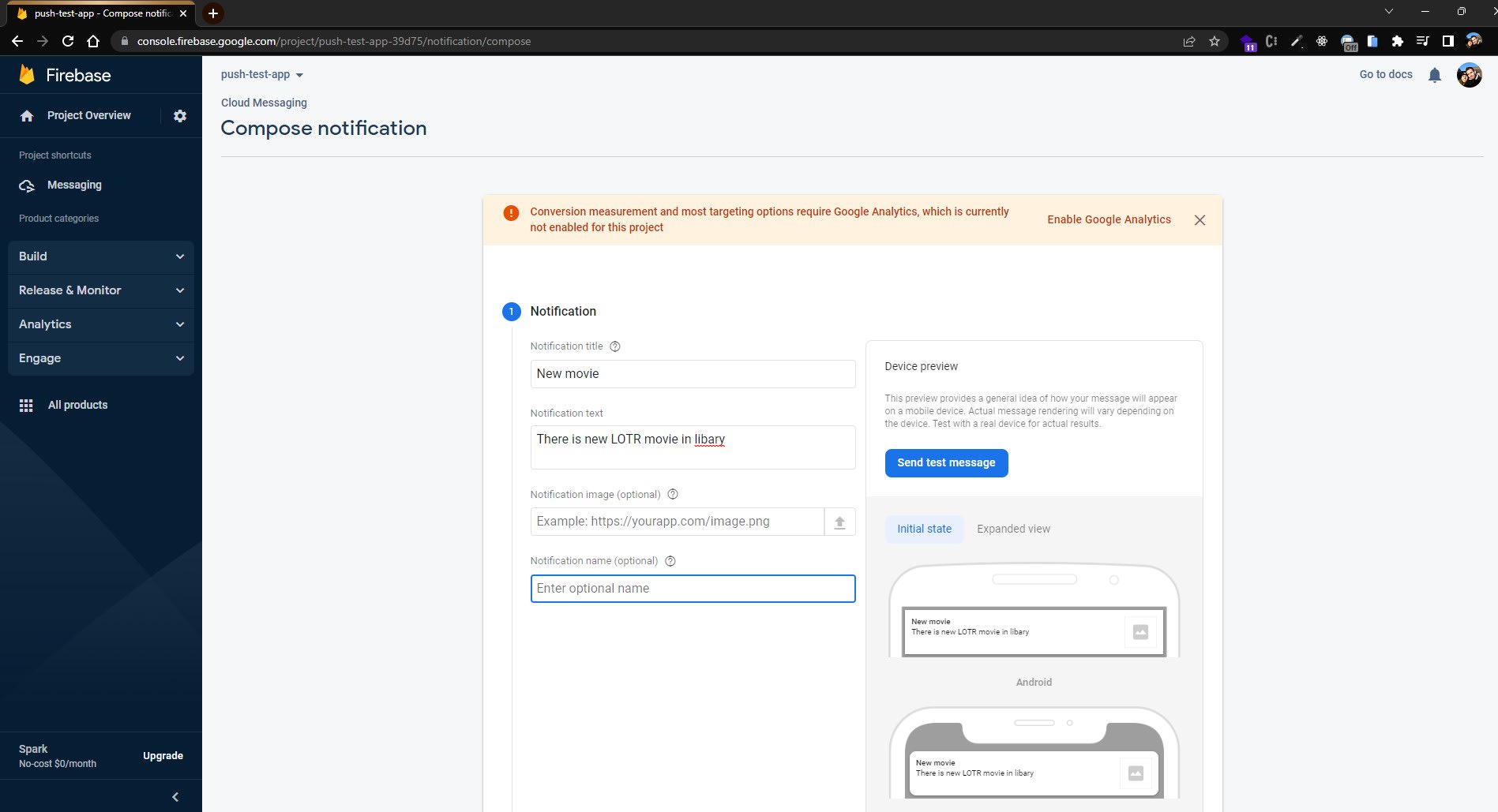 Compose notification