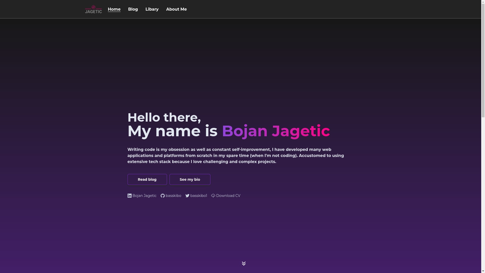Landing page without Particles