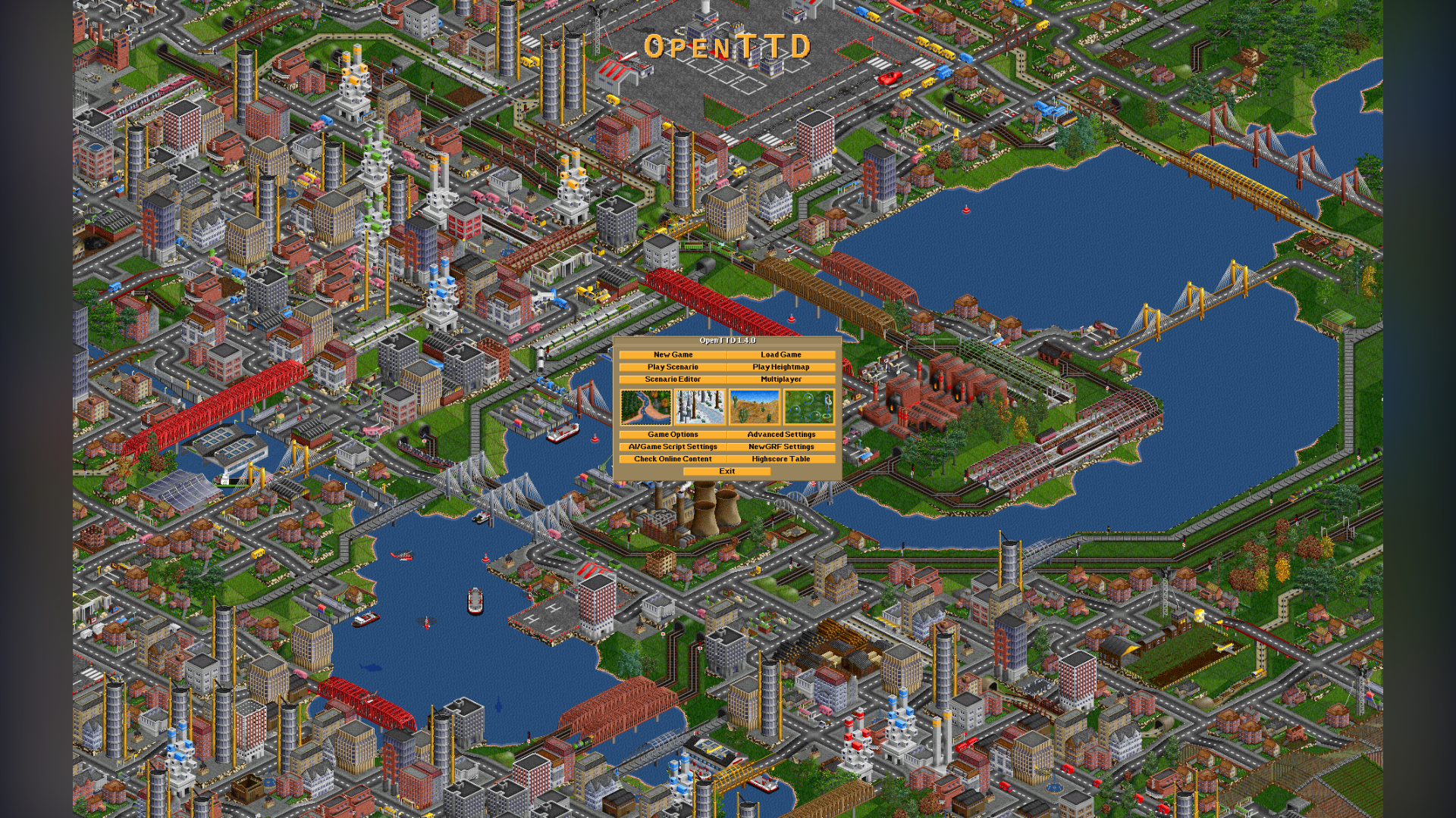 OpenTTD banner — a game similar to Simutrans